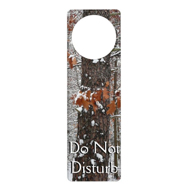 Snow Covered Oak Trees Winter Nature Photography Door Hanger (Front)