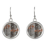 Snow Covered Oak Trees Winter Nature Photography Earrings