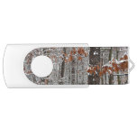 Snow Covered Oak Trees Winter Nature Photography Flash Drive