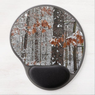 Snow Covered Oak Trees Winter Nature Photography Gel Mouse Pad