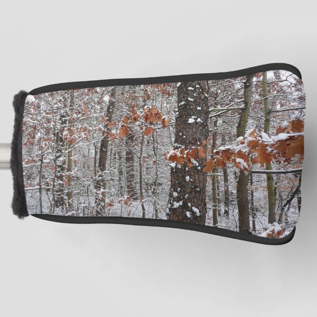 Snow Covered Oak Trees Winter Nature Photography Golf Head Cover (Front)