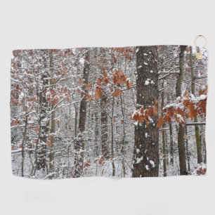 Snow Covered Oak Trees Winter Nature Photography Golf Towel