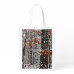 Snow Covered Oak Trees Winter Nature Photography Grocery Bag