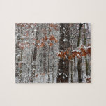 Snow Covered Oak Trees Winter Nature Photography Jigsaw Puzzle