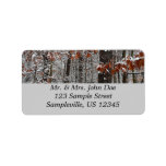Snow Covered Oak Trees Winter Nature Photography Label