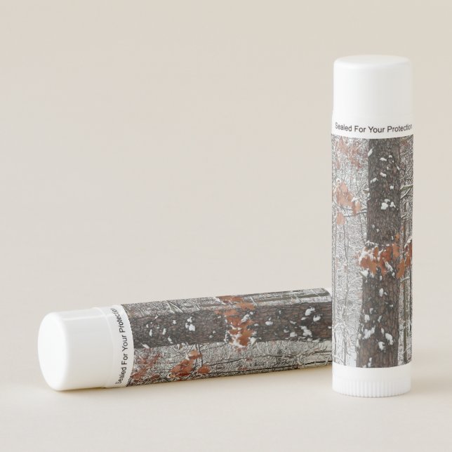 Snow Covered Oak Trees Winter Nature Photography Lip Balm (Front)
