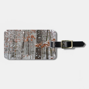 Snow Covered Oak Trees Winter Nature Photography Luggage Tag