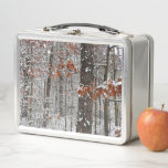 Snow Covered Oak Trees Winter Nature Photography Metal Lunch Box