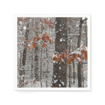 Snow Covered Oak Trees Winter Nature Photography Napkins