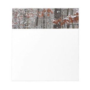Snow Covered Oak Trees Winter Nature Photography Notepad