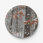 Snow Covered Oak Trees Winter Nature Photography Paper Plates