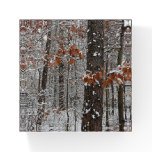 Snow Covered Oak Trees Winter Nature Photography Paperweight