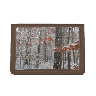 Snow Covered Oak Trees Winter Nature Photography Trifold Wallet