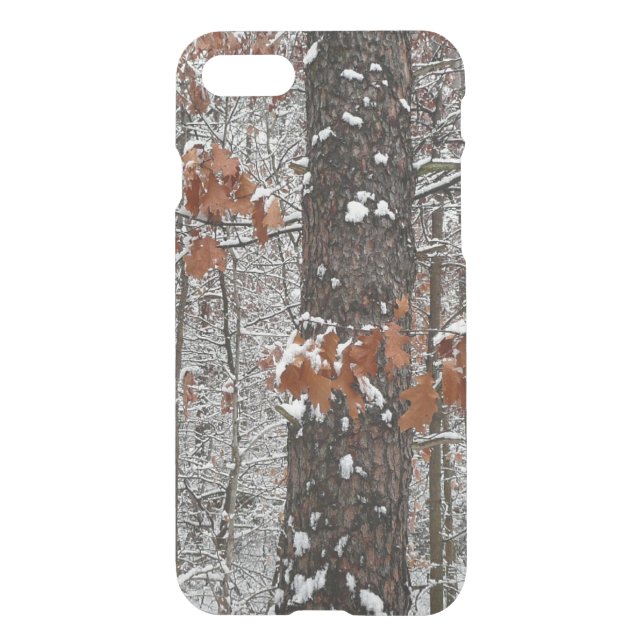 Snow Covered Oak Trees Winter Nature Photography Uncommon iPhone Case (Back)