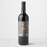 Snow Covered Oak Trees Winter Nature Photography Wine Label