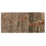 Snow Covered Oak Trees Winter Nature Photography Wood Flash Drive