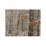 Snow Covered Oak Trees Winter Nature Photography Wood Poster