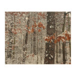 Snow Covered Oak Trees Winter Nature Photography Wood Wall Art