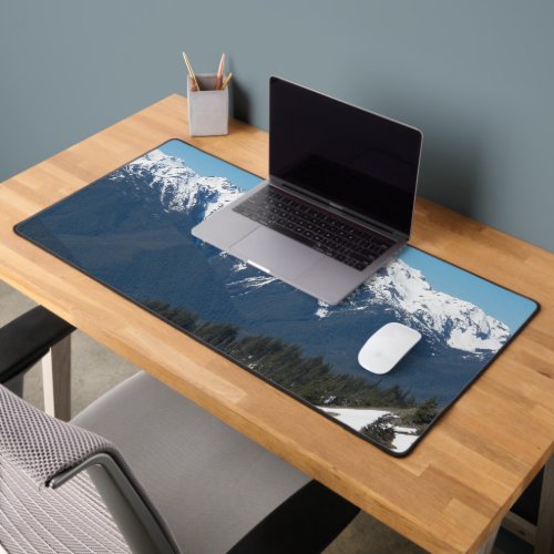 Snow Covered Olympic Mountains Landscape Desk Mat