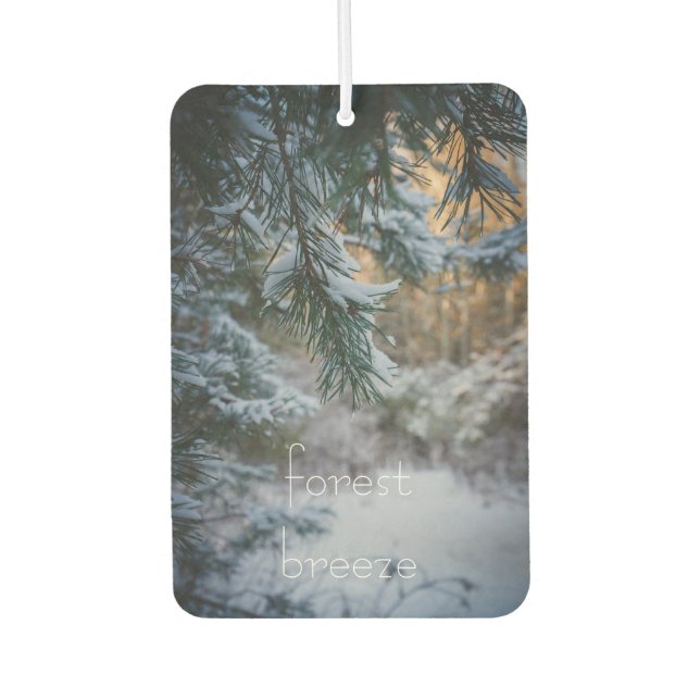 Snow-covered pine branches air freshener (Front)