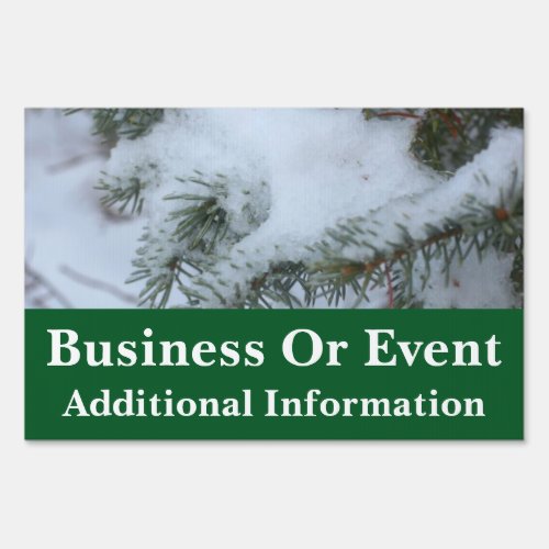 Snow Covered Pine Needles Winter Advertising Sign