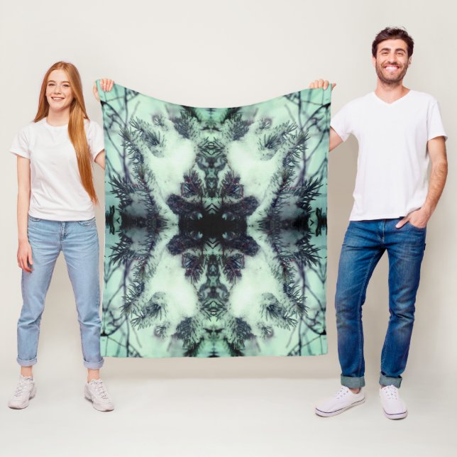 Snow Covered Pine Needles Winter Nature Abstract   Fleece Blanket (In Situ)