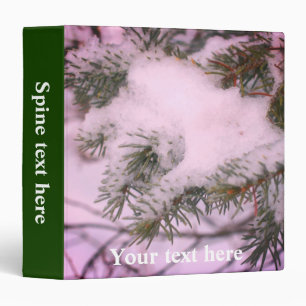 Snow Covered Pine Needles Winter Personalized 3 Ring Binder