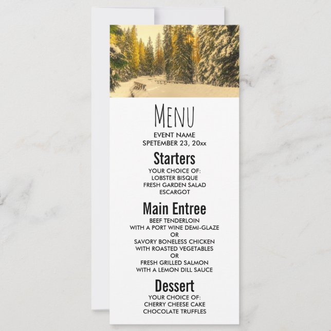 Snow Covered Pine Trees Forest Nature Photo Invitation (Front)