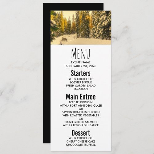 Snow Covered Pine Trees Forest Nature Photo Invitation