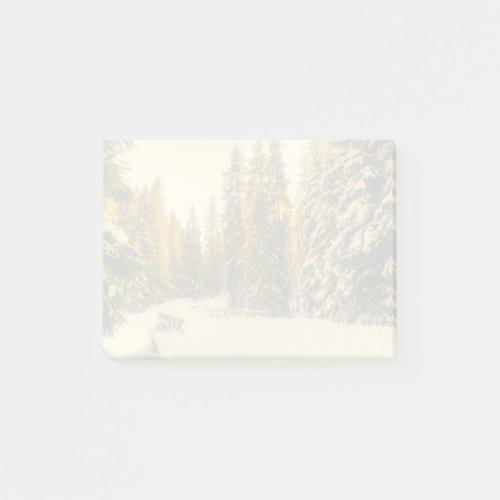 Snow Covered Pine Trees Forest Nature Photo Post_it Notes