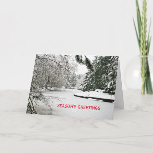 Snow Covered Pond Folded Holiday Card