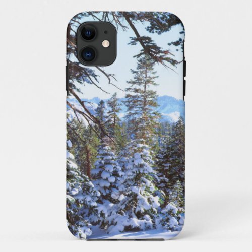 Snow_covered Red Fir trees in the High Sierra 2 iPhone 11 Case