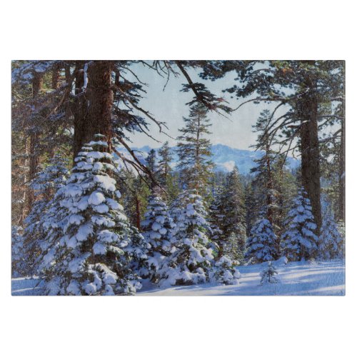 Snow_covered Red Fir trees in the High Sierra 2 Cutting Board