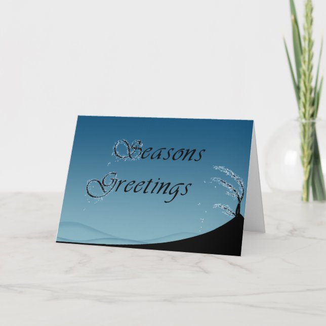 Snow-Covered Seasons Greetings Holiday Card (Front)