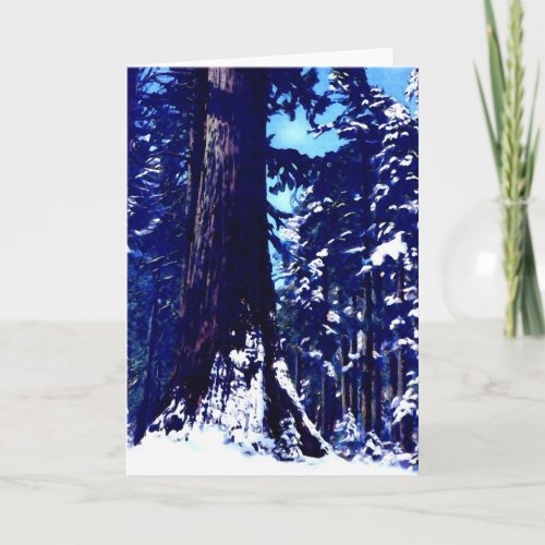 Snow Covered Tree Holiday Card