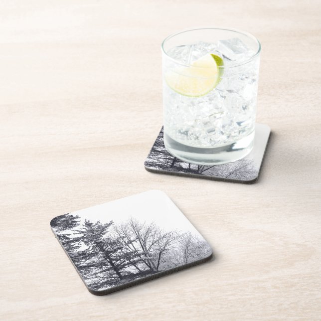 Snow-covered Trees: Horizontal Beverage Coaster (Right Side)