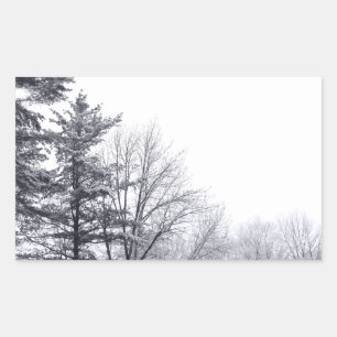 Snow-covered Trees: Horizontal Rectangular Sticker