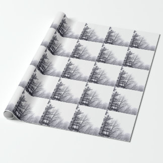 Snow-covered Trees: Horizontal Wrapping Paper