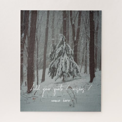 Snow_covered trees in the misty winter forest jigsaw puzzle