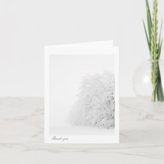 Snow covered trees thank you card (Front)
