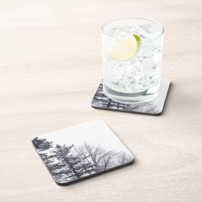 Snow-covered Trees: Vertical Beverage Coaster (Right Side)
