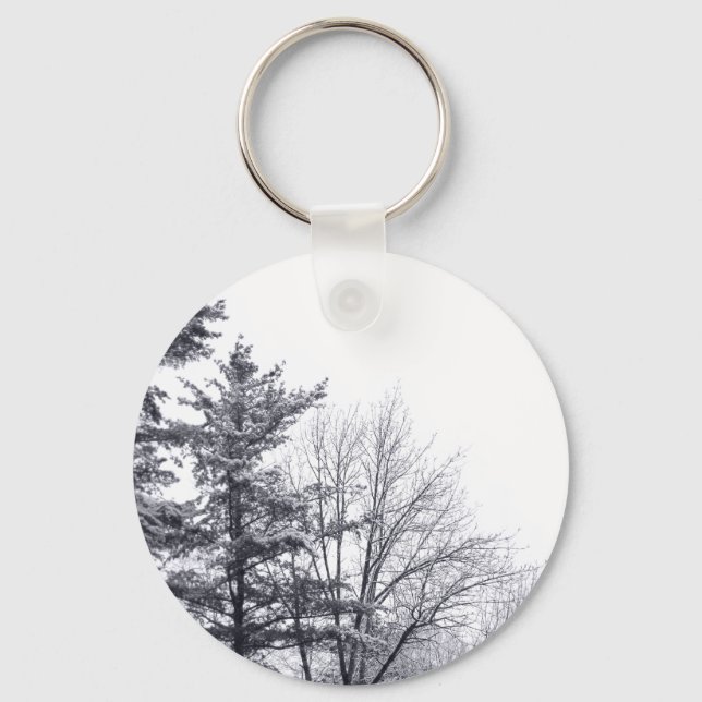 Snow-covered Trees: Vertical Keychain (Front)