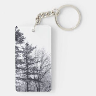 Snow-covered Trees: Vertical Keychain