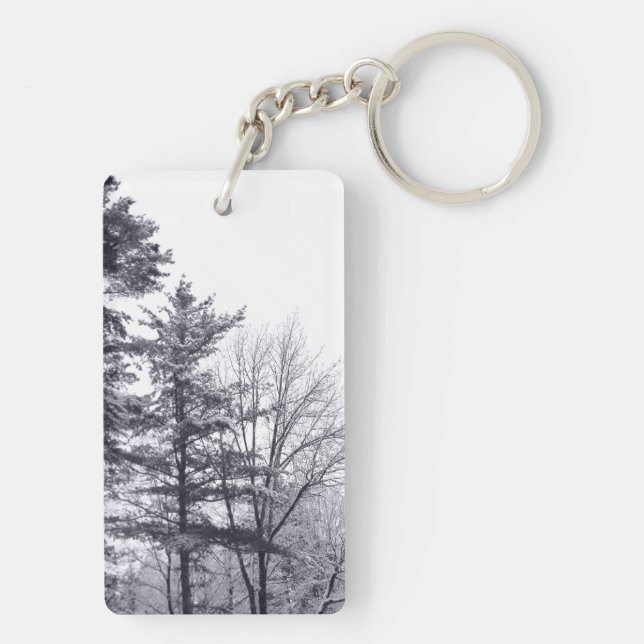 Snow-covered Trees: Vertical Keychain (Back)