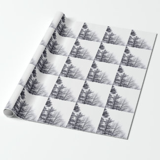 Snow-covered Trees: Vertical Wrapping Paper