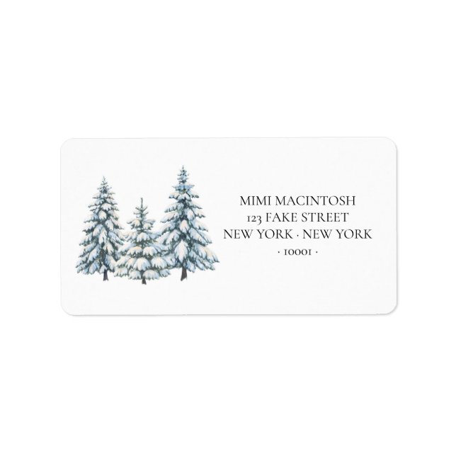 Snow Covered Trees Winter Address Labels (Front)