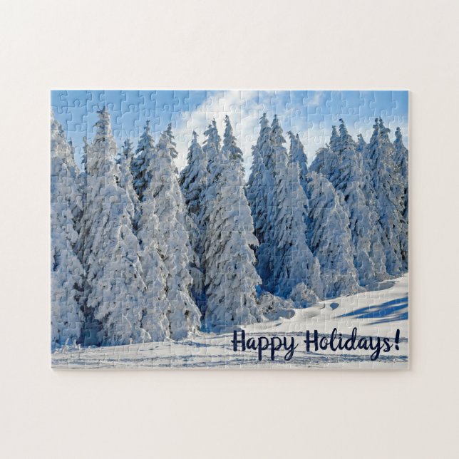 Snow Covered Trees Winter Jigsaw Puzzle (Horizontal)