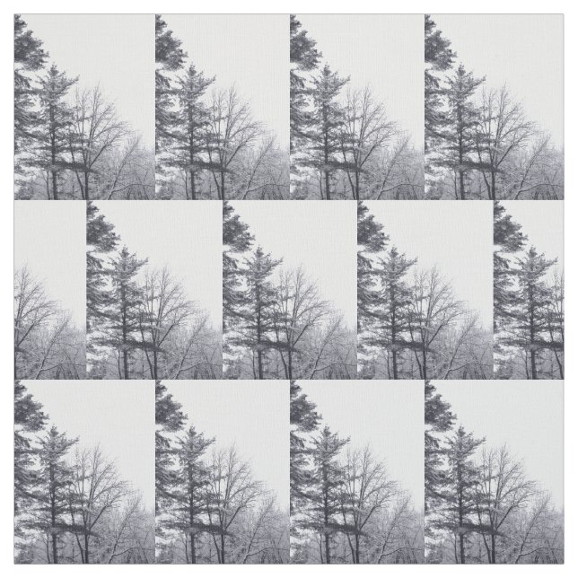 Snow-covered Trees Winter Photo Fabric (Swatch)