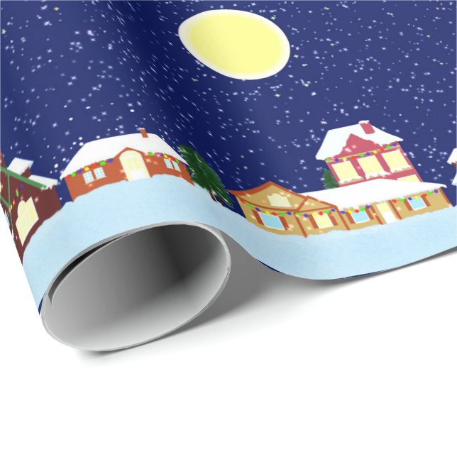 Snow Covered Village Wrapping Paper (Roll Corner)