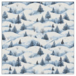 Snow Covered Winter Landscape Fabric